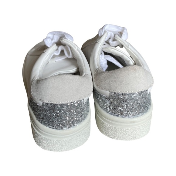 Zara white lace up sneakers with silver sparkle detail 39 - Picture 3 of 7